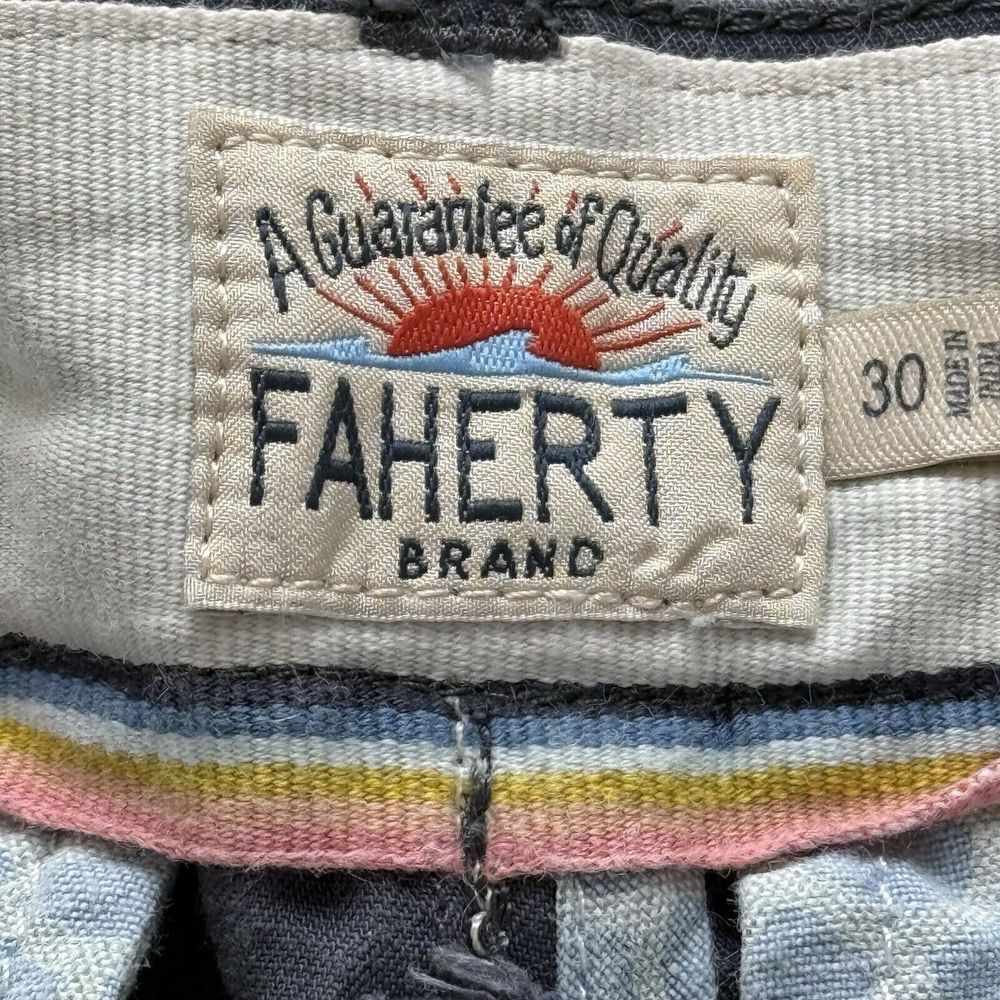 Faherty Island Life Chino Shorts Mens Size 30 8" Inseam Stretch Blue $118 - Picture 7 of 12